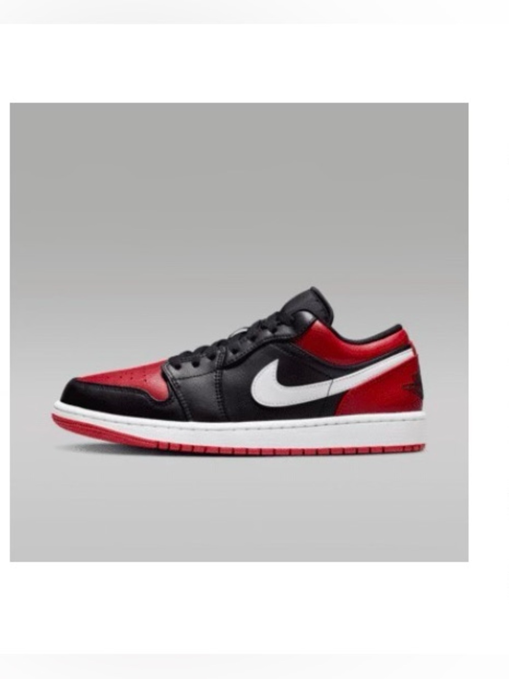 Air Jordan 1 Low Men's Black & Red Low-Top Sneakers - Picture 6 of 7
